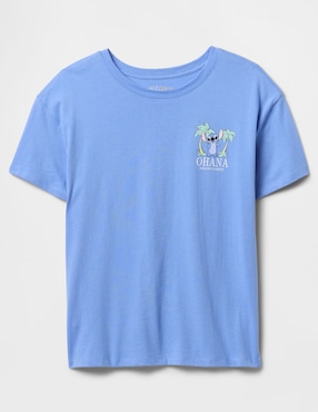 Playera Stitch manga corta para niña