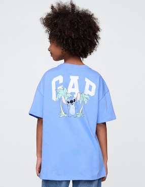 Playera Stitch manga corta para niña