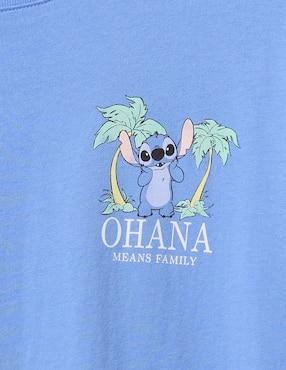 Playera Stitch manga corta para niña