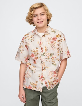 Camisa casual de algodón manga corta para niño