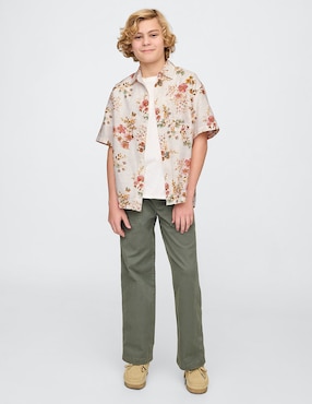 Camisa casual de algodón manga corta para niño