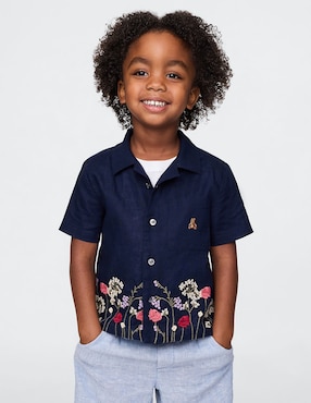 Camisa casual de algodón manga corta para niño