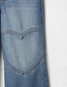 Jeans baggy lavado desgastado para niña
