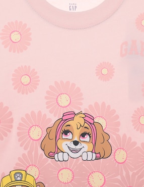 Playera Paw Patrol manga corta para bebé niña