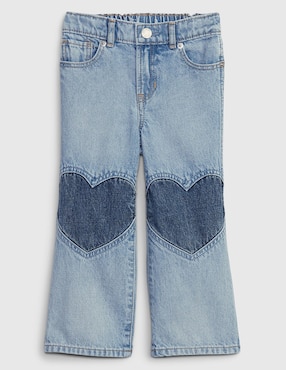 Jeans straight lavado claro para niña