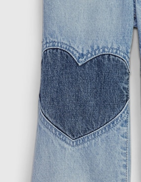 Jeans straight lavado claro para niña