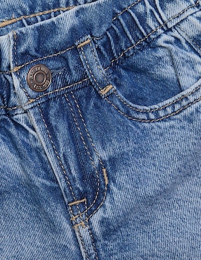 Jeans amplio lavado medio para niña