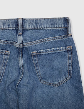 Jeans straight lavado desgastado para niña