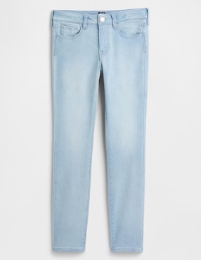 Jeans skinny lavado claro para niña