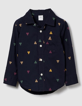Camisa casual de algodón manga larga para niño