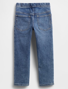 Jeans straight Mickey Mouse deslavado para niño