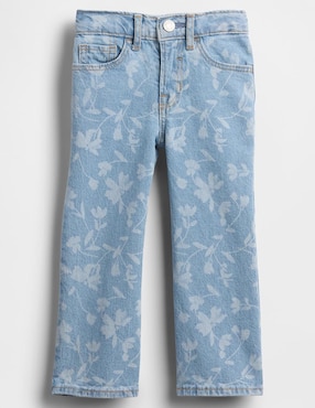Jeans relaxed straight lavado claro para niña