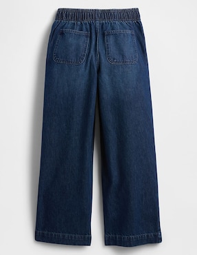 Jeans straight lavado obscuro para niña