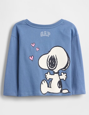 Playera Snoopy manga larga para bebé niña