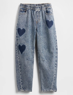 Jeans baggy lavado medio para niña