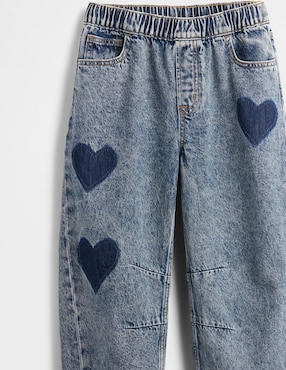 Jeans baggy lavado medio para niña