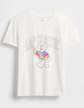 Playera Oso manga corta para niña