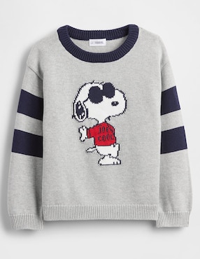 Suéter cuello a contraste Peanuts para niño