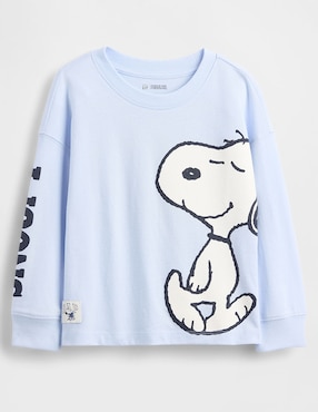 Playera Peanuts manga larga para niño
