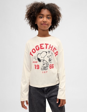 Playera Snoopy manga larga para niña
