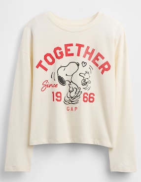 Playera Snoopy manga larga para niña