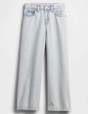 Jeans relaxed amplio lavado claro para niña