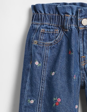 Jeans relaxed amplio lavado obscuro para niña