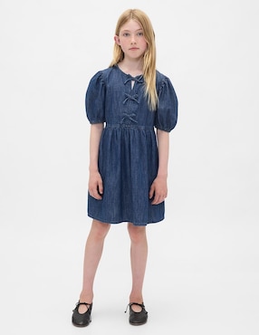 Vestido manga globo para niña