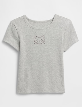Playera manga corta para niña