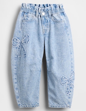 Jeans baggy lavado claro para niña