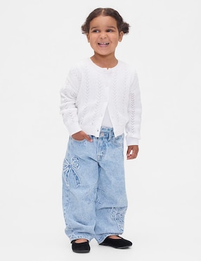 Jeans baggy lavado claro para niña