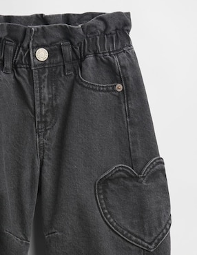 Jeans amplio lavado obscuro para niña
