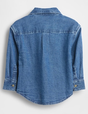 Camisa casual de mezclilla manga larga para niño
