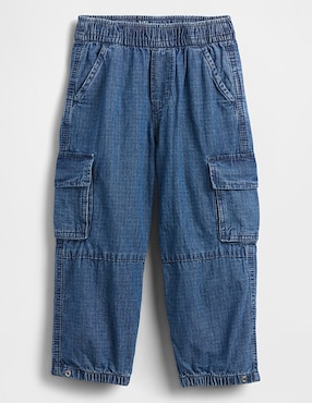 Jeans cargo straight lavado stone wash para bebé niño