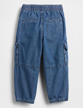 Jeans cargo straight lavado stone wash para bebé niño