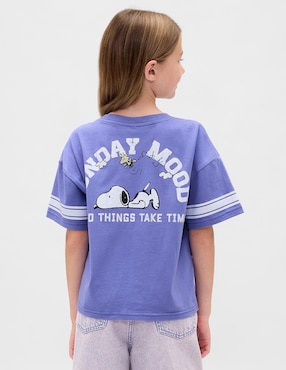 Playera Snoopy manga al codo para niña