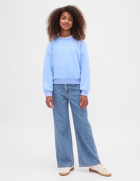 Jeans straight lavado claro para niña