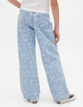 Jeans straight lavado claro para niña