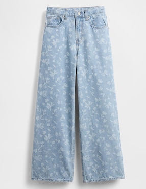 Jeans straight lavado claro para niña
