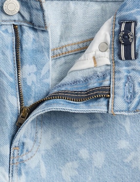 Jeans straight lavado claro para niña
