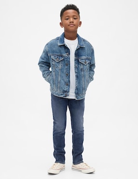 Jeans slim lavado medio para niño