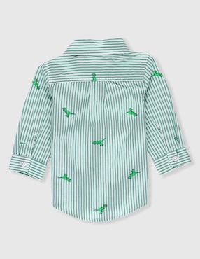 Camisa casual de algodón manga larga para bebé niño