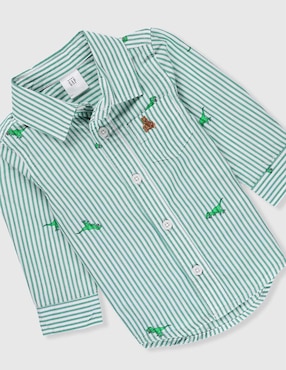Camisa casual de algodón manga larga para bebé niño