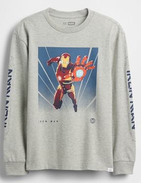 Playera Iron Man manga larga para niño