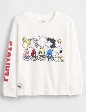 Playera Peanuts manga larga para niño