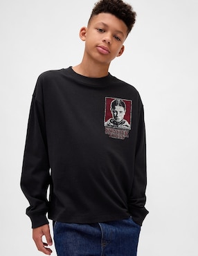 Playera Stranger Things manga larga para niño