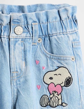 Jeans baggy lavado medio para niña