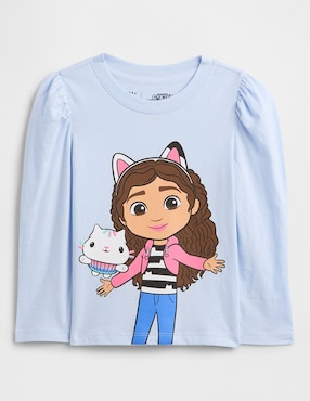 Playera Gabby's Dollhouse manga larga para niña