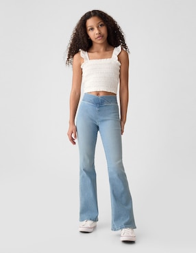 Jeans flare lavado claro para niña