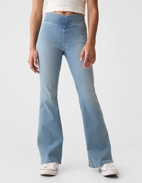 Jeans flare lavado claro para niña